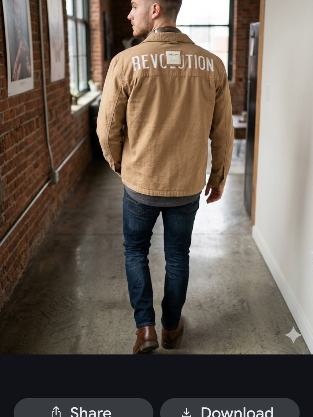 Denim & Flower Ricky Singh Men’s Tan Utility Shirt Jacket Overshirt Button Front